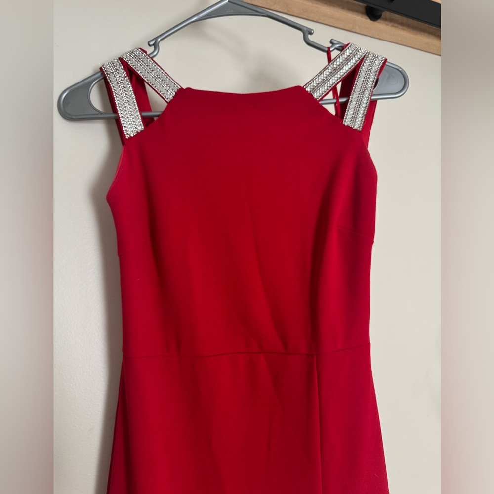Like new formal red dresss with sequins detail